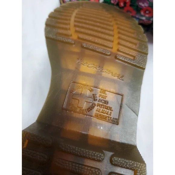 Dr. Martens 1460 Pascal Floral Mash Up Combat Boots Women Sz 5 Leather Lace Up - Picture 11 of 12